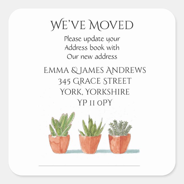 New Address We’ve Moved Announcement Stickers (Front)