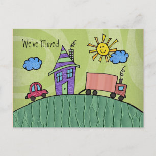 New Address We've Moved House Notificatication Announcement Postcard