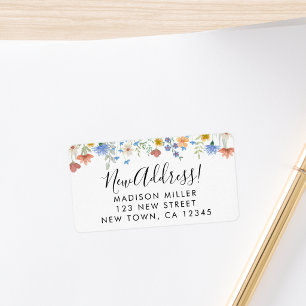 New Address Wildflowers Return Address Label