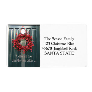 New Address wreath Holiday Label