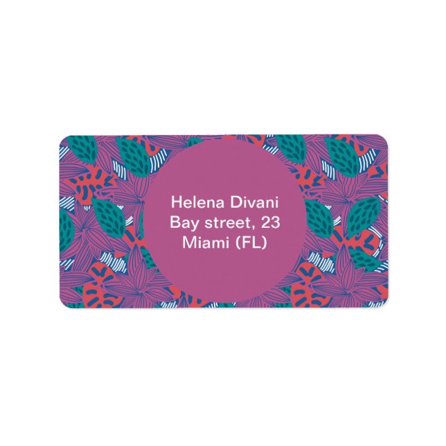 New adress return label floral colourful sticker (Front)