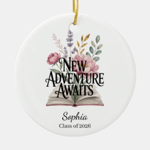 New Adventure Awaits Graduation Personalised Ceramic Tree Decoration