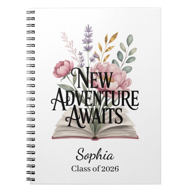New Adventure Awaits Graduation Personalised Notebook (Front)