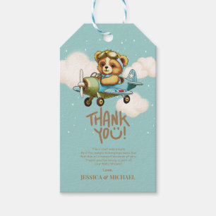 New Adventure Baby Pilot Aeroplane Baby Shower Gift Tags