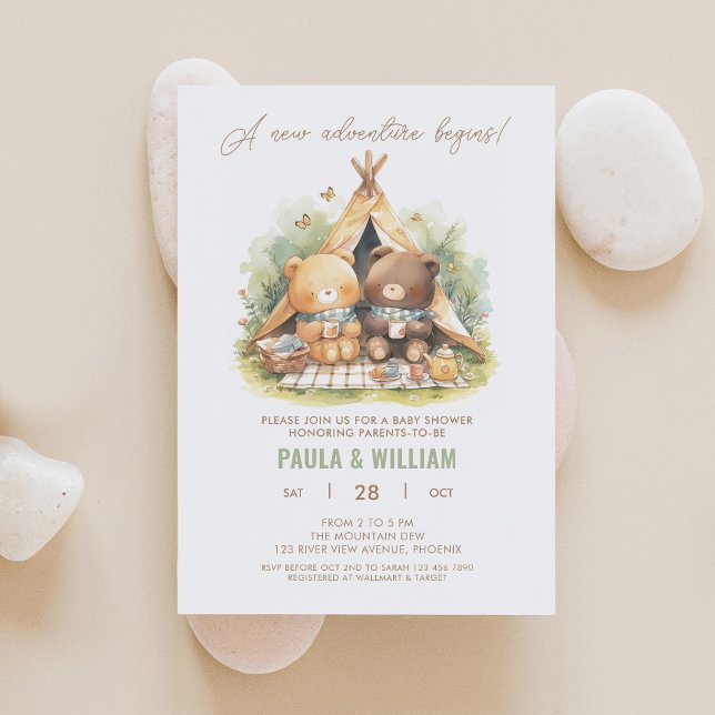 New Adventure Happy Campers Baby Shower Invite (Creator Uploaded)