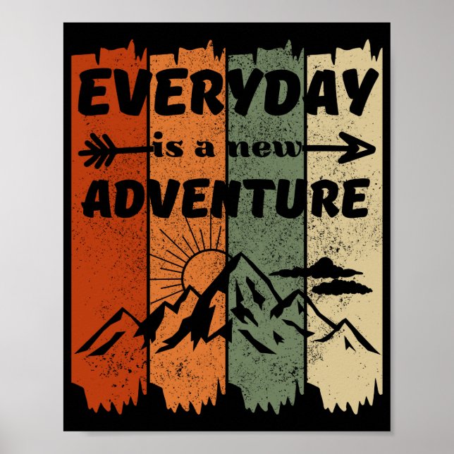 New adventure hiking lovers gift retro mountain poster (Front)