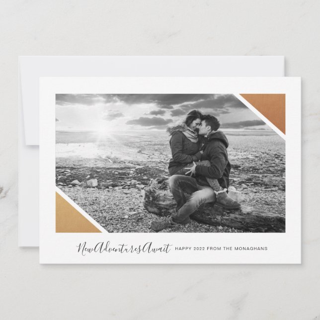 New Adventures Await | Photo New Year Card (Front)