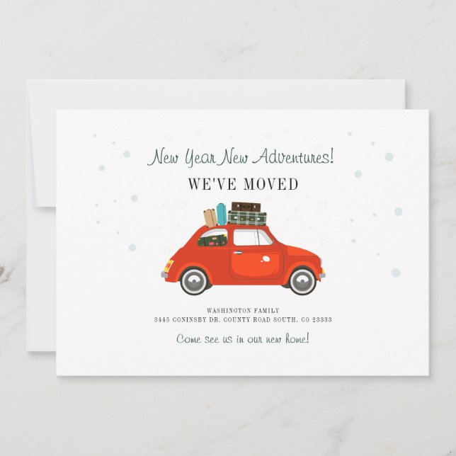 New Adventures Simple Change of Address Moving Announcement (Front)