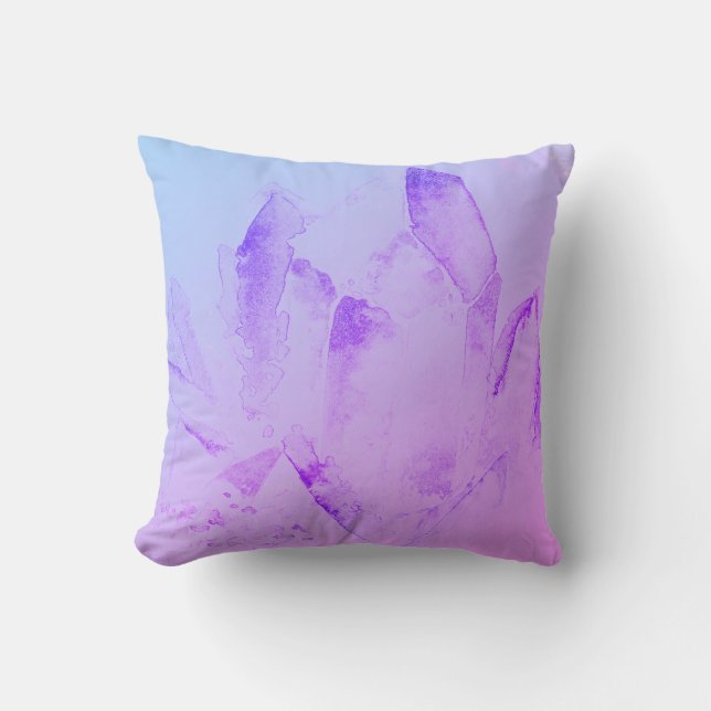 *~* New Age Abstract Modern Watercolor Crystals Cushion (Front)