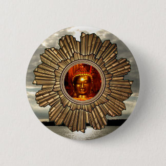 New Age Buddha Sun Brooch 6 Cm Round Badge