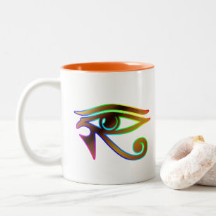 New Age Egyptian Spiritual Eye of Horus Two-Tone Coffee Mug