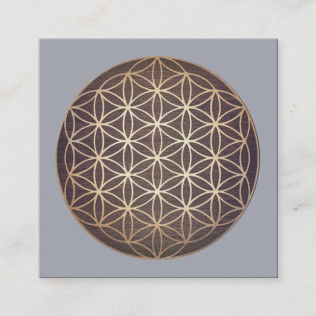 New Age Flower Of Life Spiritual Healer Square Business Card (Front)