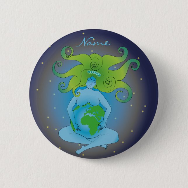 New Age Gaia Goddess Thunder_Cove 6 Cm Round Badge (Front)