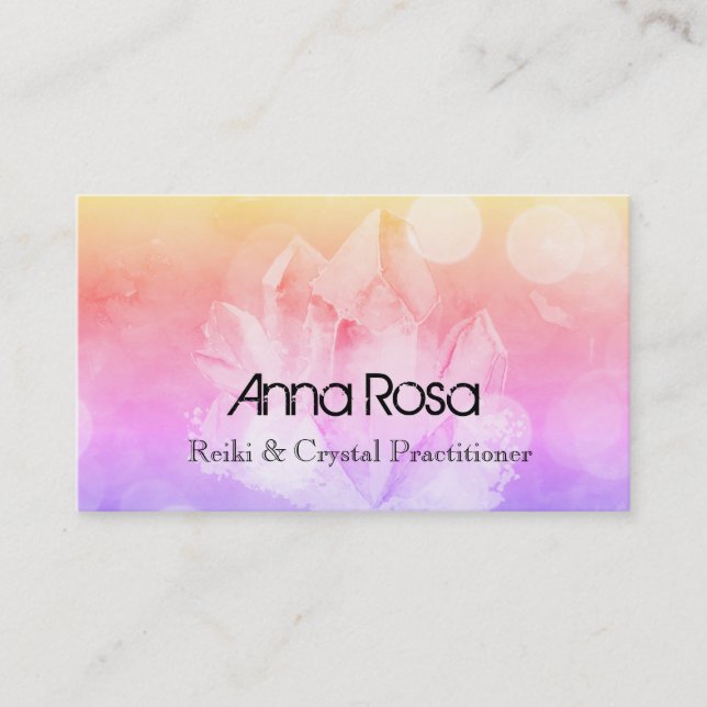 *~* New Age Healer Reiki Crystal Yoga Reiki Master Business Card (Front)