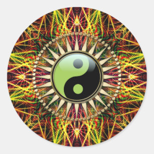 New Age Spirit Yin Yang Sun Energy Classic Round Sticker