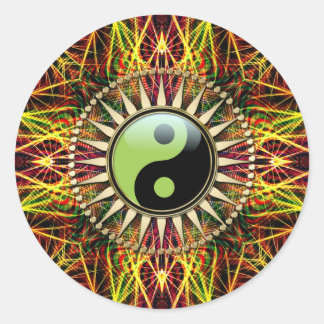 New Age Spirit Yin Yang Sun Energy Classic Round Sticker
