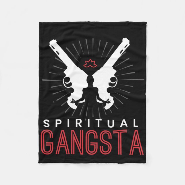 New Age Sritual Srituality Yoga Gangster Enlighten Fleece Blanket (Front)