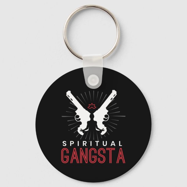 New Age Sritual Srituality Yoga Gangster Enlighten Key Ring (Front)