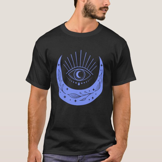 New Age Third Eye Moon Witchy Reiki Yoga Witch Lig T-Shirt (Front)