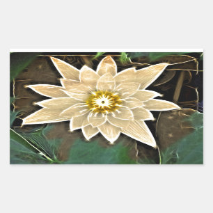 New Age Zen Buddhism Yoga Namaste White Lotus Rectangular Sticker