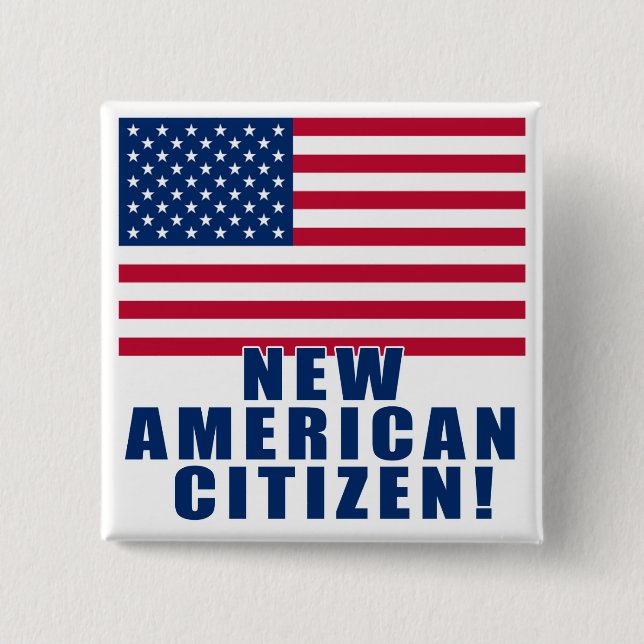 New American Citizen Gifts and Tshirts 15 Cm Square Badge (Front)