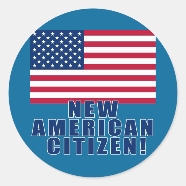 New American Citizen Gifts and Tshirts Classic Round Sticker (Front)