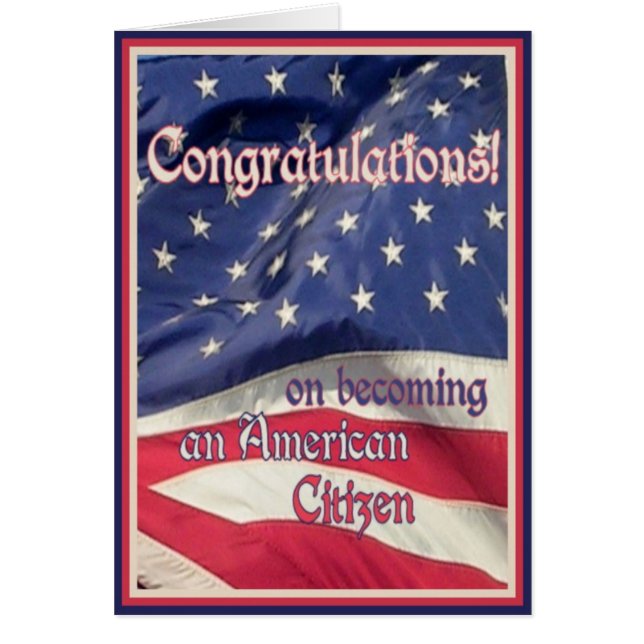 New American Citizen/U.S. Flag (Front)
