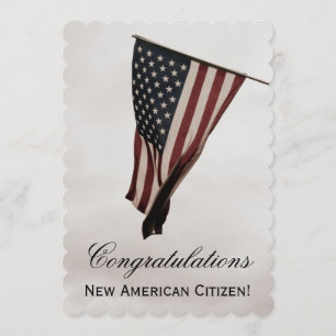 New American Citizen+U.S. Flag-Celebration Party Invitation