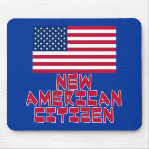 New American Citizen with American Flag Mouse Mat