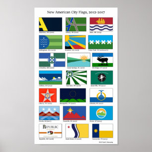 New American City Flags, 2012-2017 (8.5 x 14 in) Poster