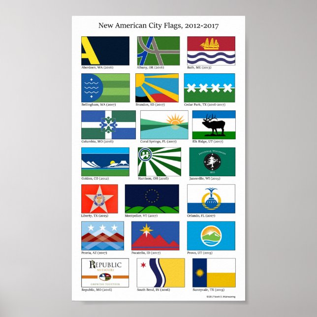 New American City Flags, 2012-2017 Poster (Front)