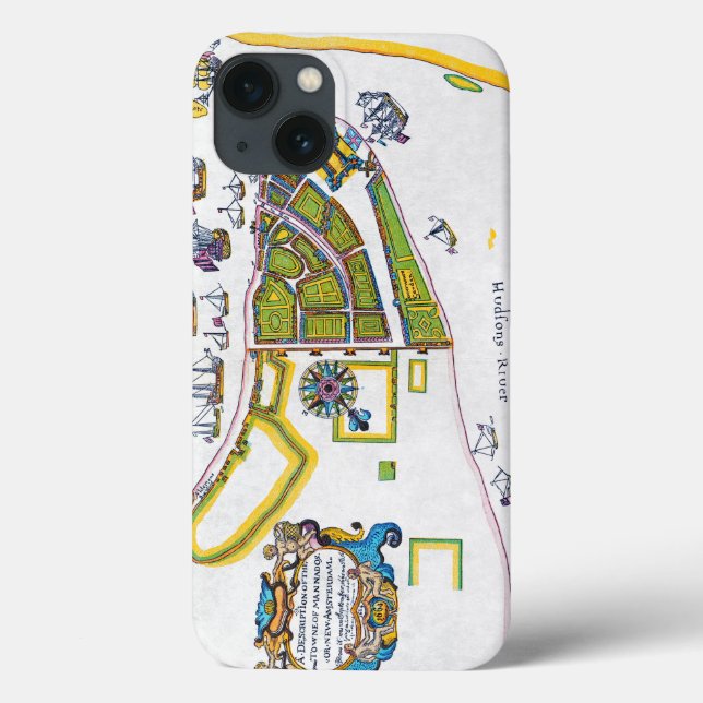 New Amsterdam Map, 1661 Case-Mate iPhone Case (Back)