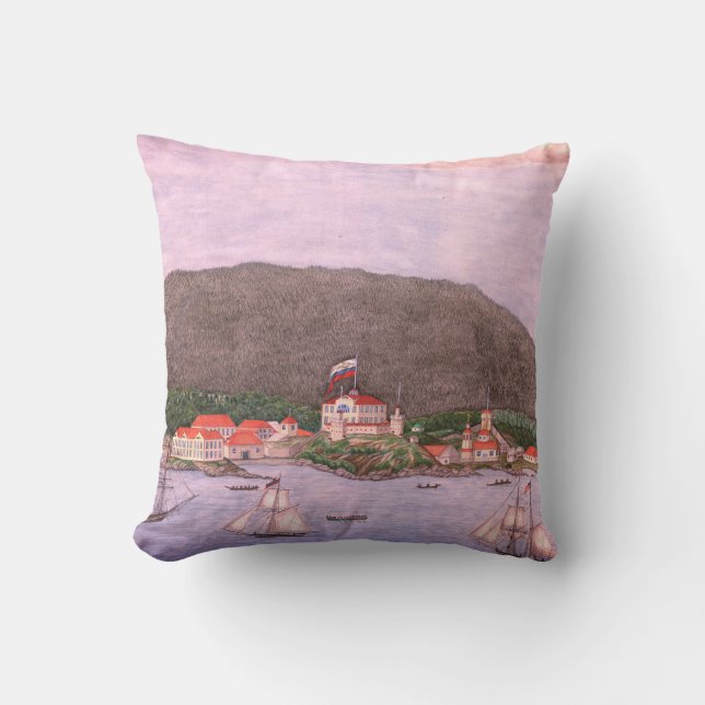 New Archangel, Russia (Sitka) Painting Cushion (Front)
