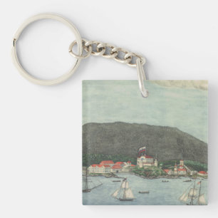New Archangel, Russia (Sitka) Painting Key Ring