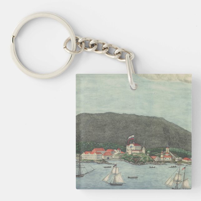 New Archangel, Russia (Sitka) Painting Key Ring (Front)