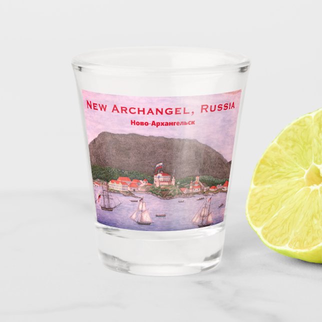 New Archangel, Russia (Sitka) Painting Shot Glass (Front)