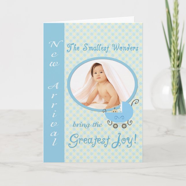 New Arrival, Blue - Photo card template (Front)