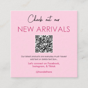 New Arrivals QR Code Business Card