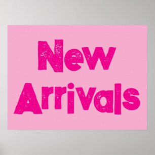 New Arrivals Sign, Pink Retail Signage, Boutique Poster