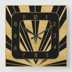 New Art Deco Gatsby Style Square Wall Clock