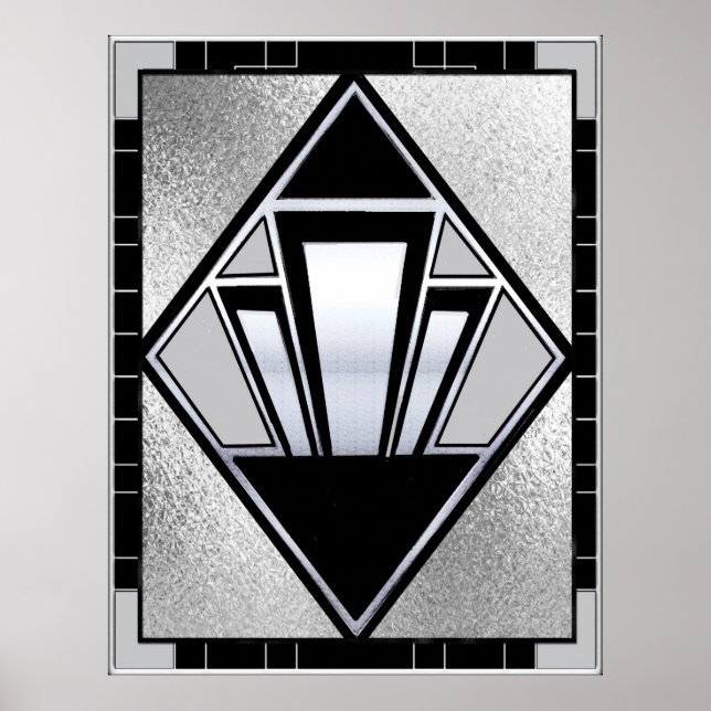 New Art Deco SIlver and Black Poster (Front)