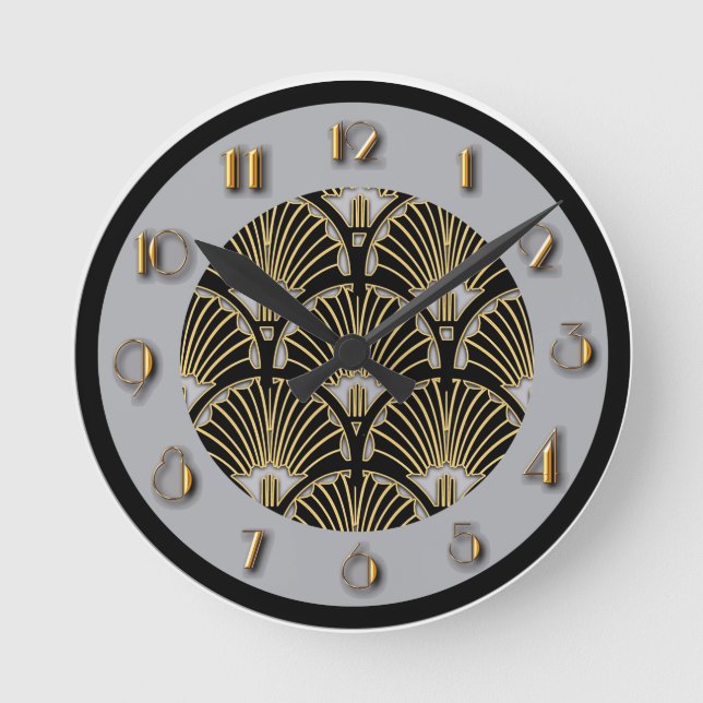 New Art Deco Wall Round Clock (Front)