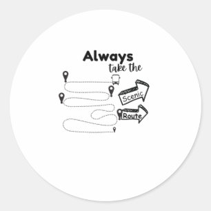 New Art Design Dropped!!! Travelling With Purpose Classic Round Sticker