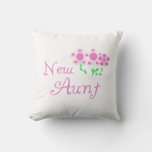 New Aunt Pink Flowers T-shirts and Gifts Cushion