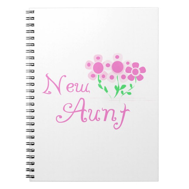 New Aunt Pink Flowers T-shirts and Gifts Notebook (Front)