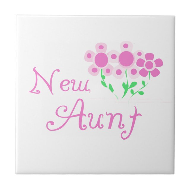 New Aunt Pink Flowers T-shirts and Gifts Tile (Front)