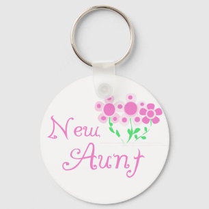 New Aunt Pink Flowers Tshirts and Gifts Key Ring