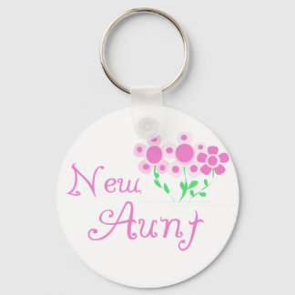 New Aunt Pink Flowers Tshirts and Gifts Key Ring