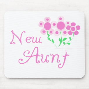New Aunt Pink Flowers Tshirts and Gifts Mouse Mat