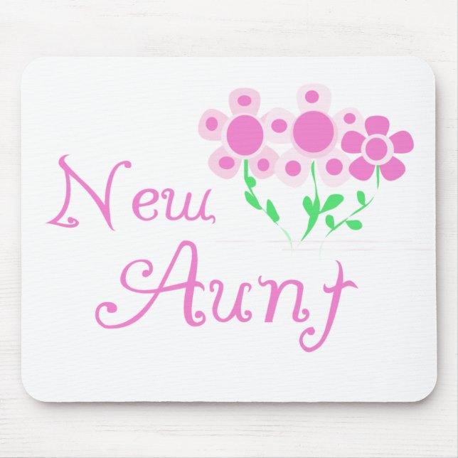 New Aunt Pink Flowers Tshirts and Gifts Mouse Mat (Front)